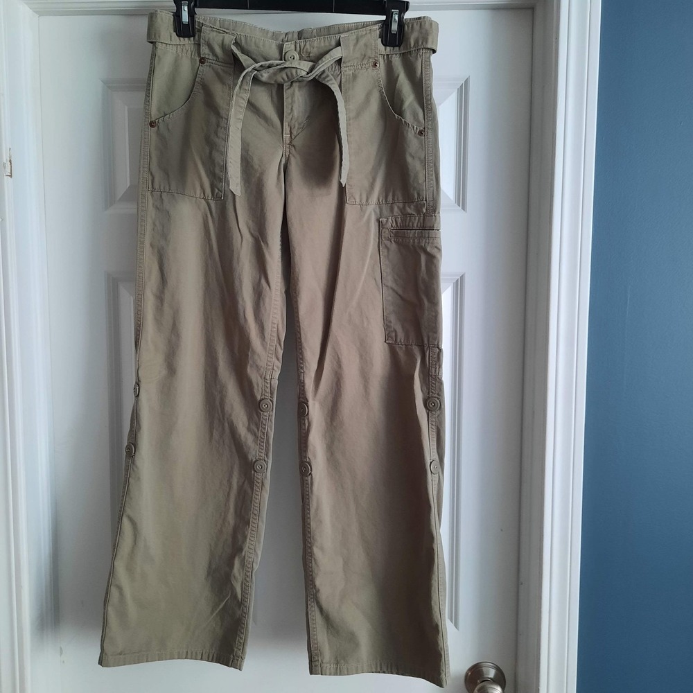 Vtg Y2K Levis Cargo Pants Womens Medium Green Trooper Low Rise‎ Slouch Wide Leg